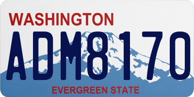 WA license plate ADM8170