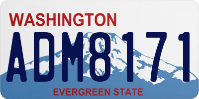 WA license plate ADM8171