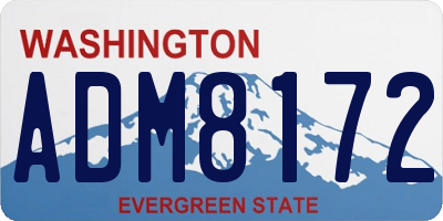 WA license plate ADM8172