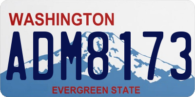 WA license plate ADM8173