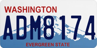 WA license plate ADM8174