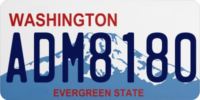 WA license plate ADM8180