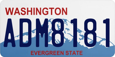 WA license plate ADM8181