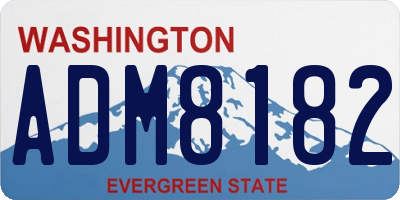 WA license plate ADM8182