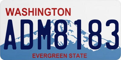 WA license plate ADM8183