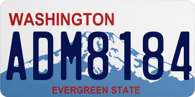 WA license plate ADM8184