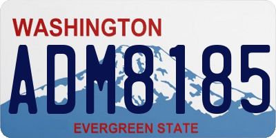 WA license plate ADM8185