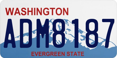 WA license plate ADM8187