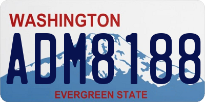 WA license plate ADM8188