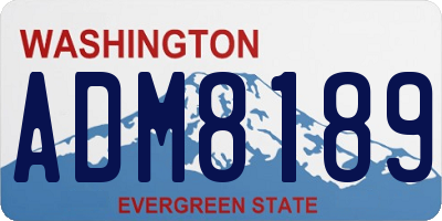 WA license plate ADM8189