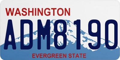 WA license plate ADM8190