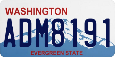 WA license plate ADM8191