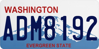 WA license plate ADM8192