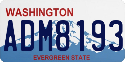 WA license plate ADM8193