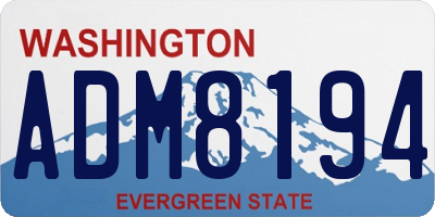WA license plate ADM8194
