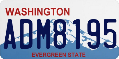 WA license plate ADM8195