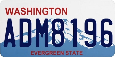 WA license plate ADM8196