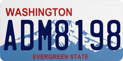 WA license plate ADM8198
