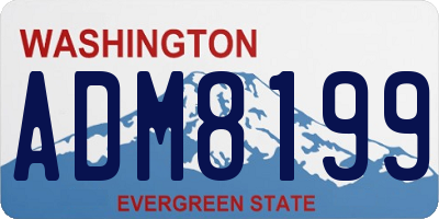 WA license plate ADM8199