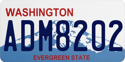 WA license plate ADM8202
