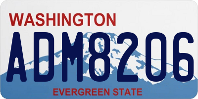 WA license plate ADM8206