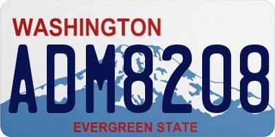 WA license plate ADM8208