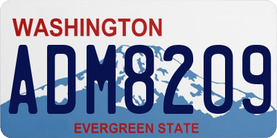 WA license plate ADM8209