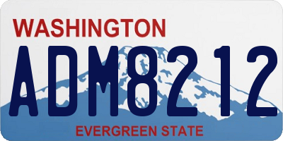 WA license plate ADM8212