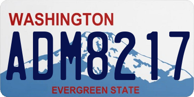 WA license plate ADM8217