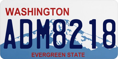 WA license plate ADM8218