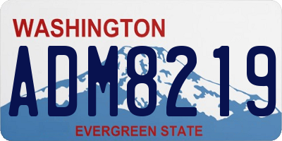 WA license plate ADM8219