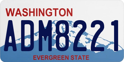WA license plate ADM8221