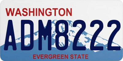 WA license plate ADM8222