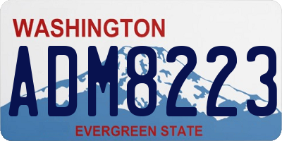WA license plate ADM8223