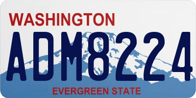 WA license plate ADM8224