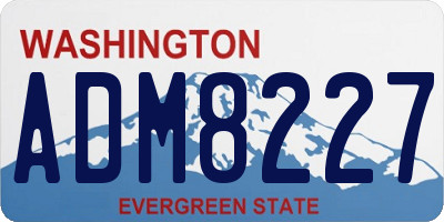 WA license plate ADM8227