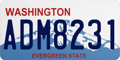 WA license plate ADM8231