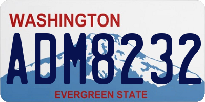 WA license plate ADM8232