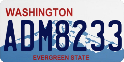 WA license plate ADM8233