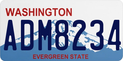 WA license plate ADM8234