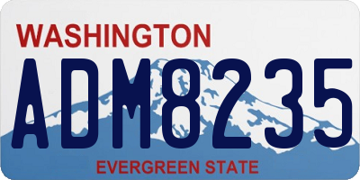 WA license plate ADM8235