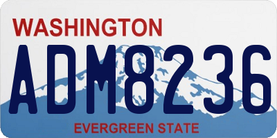 WA license plate ADM8236