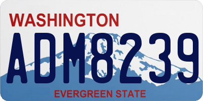 WA license plate ADM8239