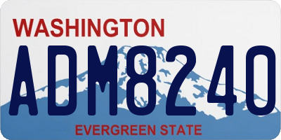 WA license plate ADM8240