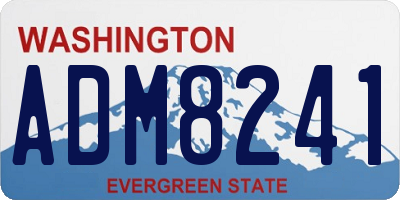 WA license plate ADM8241