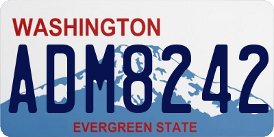 WA license plate ADM8242