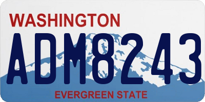WA license plate ADM8243