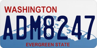 WA license plate ADM8247