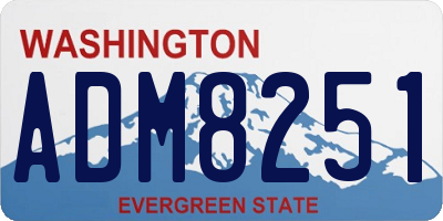 WA license plate ADM8251