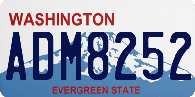 WA license plate ADM8252